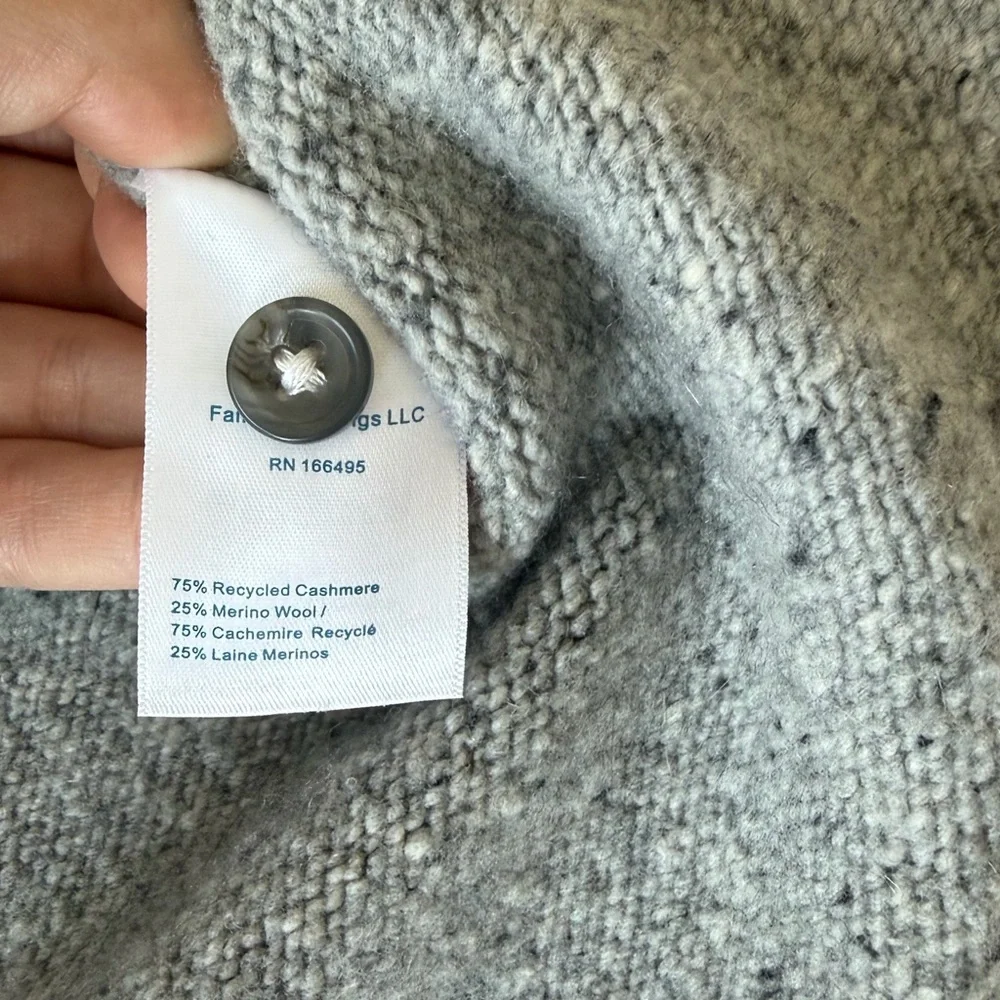 Guest in Residence Medium Grey Donegal Speckled Button-Up Sweater Shirt Jacket
